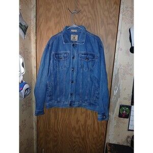 Outdoor Expedition Denim Jacket Mens Size XL 100% Cotton Hong Kong 48×27 Vintage
